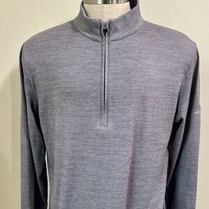 Travis Mathew Gray Heathered Long Sleeve 1/2 Zip Men's L Tumble Creek Club